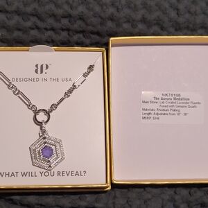 FREE OG W/purchase - Aurora Hexagon Necklace with Lavender Stone